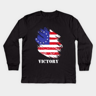 Betsy Ross Victory 1776 american flag Kids Long Sleeve T-Shirt